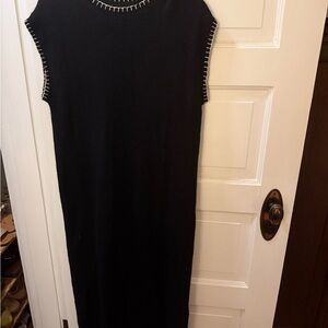 Elegant Black Sleeveless Midi Dress